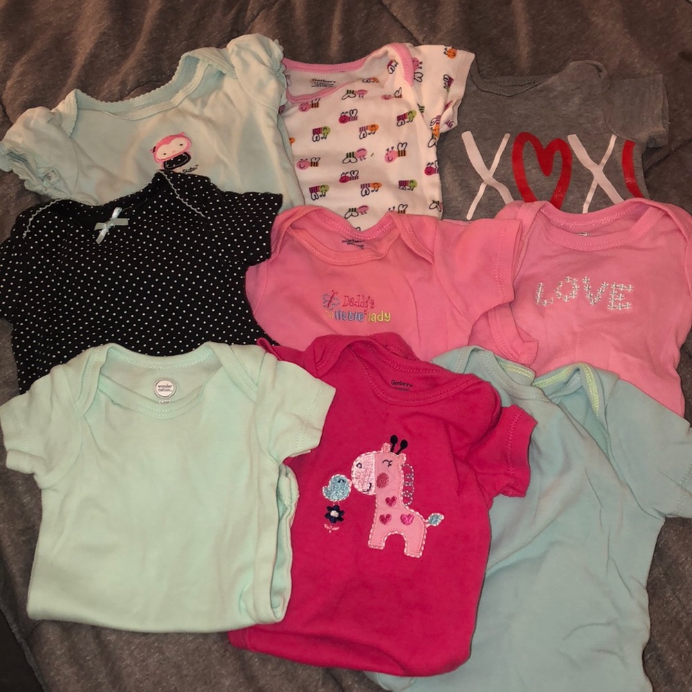 9 babygirl onesies